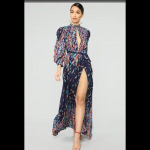 Wings of a Feather Maxi Dress (printed maxi dress)